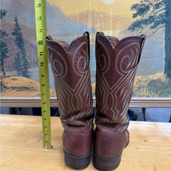 Vintage Dan Post Rich Brown Western Boots, pointed toe, women’s, size 7D - Picture 5 of 7